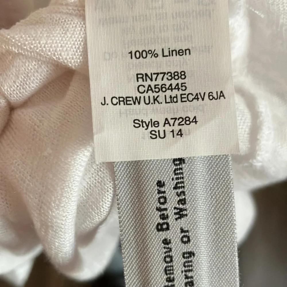 J Crew NWOT M short sleeve tee eggshell white with silver trim